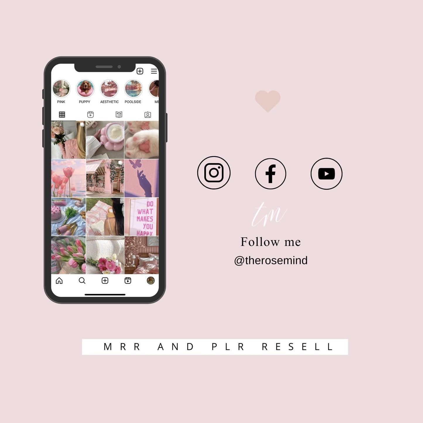 Aesthetics Pink Faceless Reels, High quality video reels, Posts, Stories, Faceless Digital marketing, With resale rights PLR-MRR, Canva