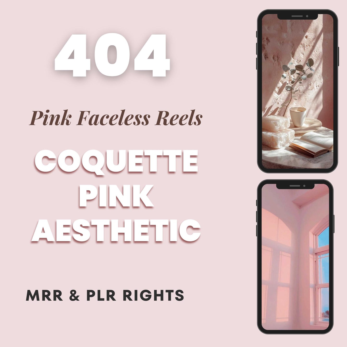 Aesthetics Pink Faceless Reels, High quality video reels, Posts, Stories, Faceless Digital marketing, With resale rights PLR-MRR, Canva