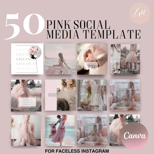 Pink aesthetic social media templates